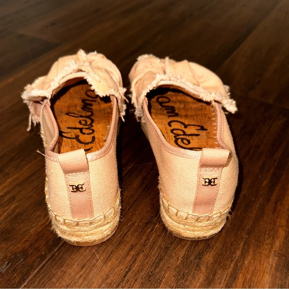 Sam Edelman Cabrera Platform Espadrille Slide On Pink Canvas Size 6.5
